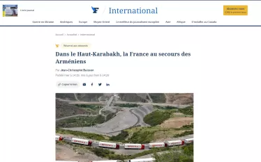 Ֆրանսիան պատրաստվում է բանաձև ներկայացնել ՄԱԿ-ի ԱԽ՝ օգնելու ԼՂ 120 հազար բնակիչներին․ «Le Figaro»