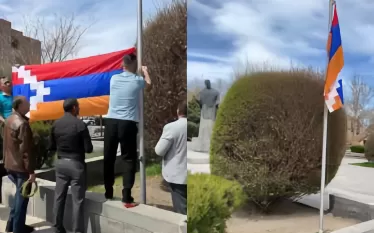 «Էջմիածին» դաշինքի ղեկավար Սևակ Խաչատրյանը գրում է․ «Քիչ առաջ տեղակացա, որ Էջմիածնի` Կոմիտասի անվան հրապարակից հանվել է Արցախի դրոշը։   «Էջմիածին» դաշինքը խստագույնս դատապարտում է Արցախի, նրա ժողովրդի և խորհրդանիշների դեմ իրականացվող ցանկացած գործողություն։   Հետամուտ ենք լինելու, որպեսզի այս վանդալիզմն իրականացնողները հայտնաբերվեն և ենթարկվեն պատասխանատվության…»։
