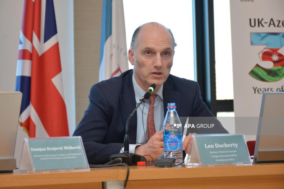 Բրիտանիայի արտգործնախարարության Եվրոպայի և Հյուսիսային Ամերիկայի գծով պետնախարար Լեո Դոքերթին այցելել է Ադրբեջան